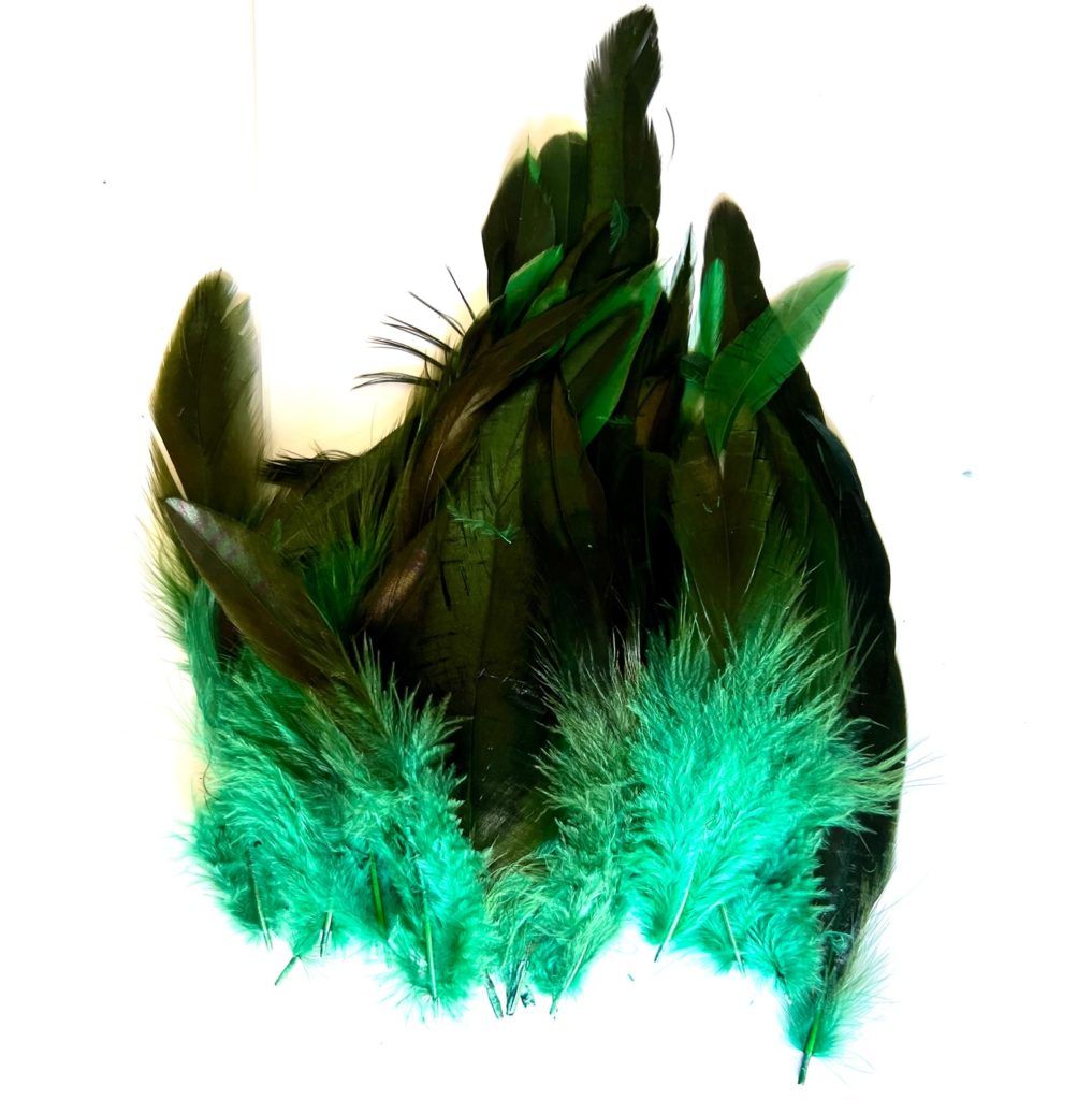 Steampunk veren voor een hoed – groen